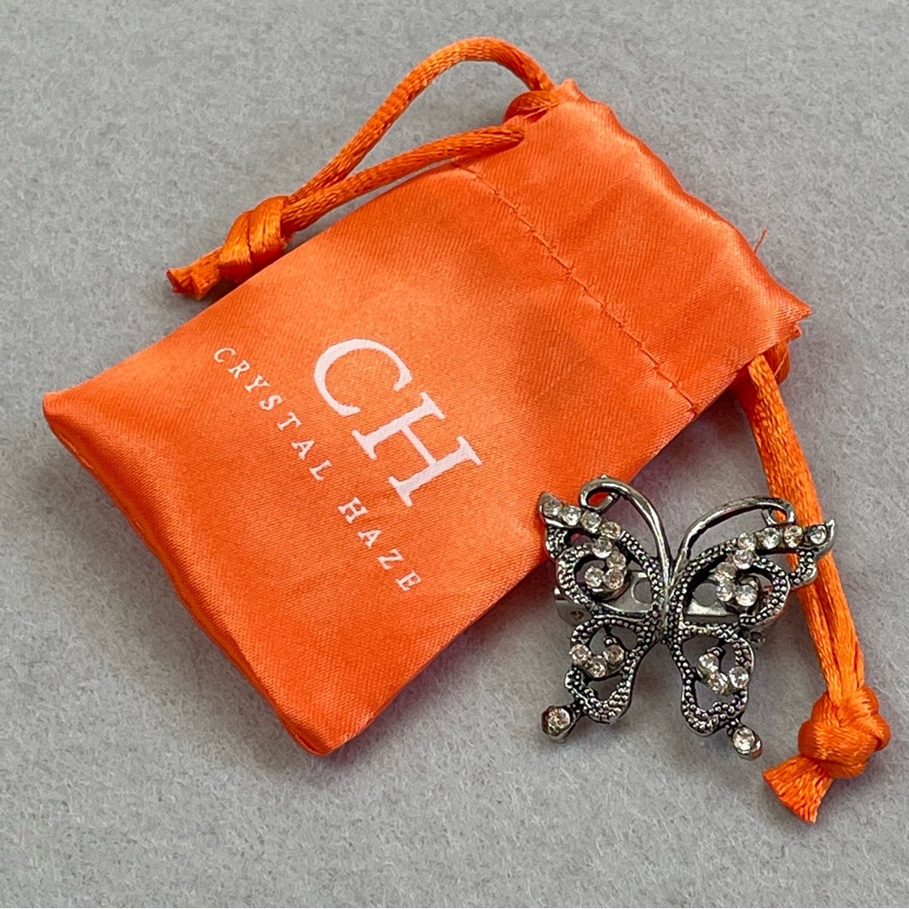 Crystal Haze Butterfly Rhinestone Brooch with Dust Bag - Picture 4 of 4